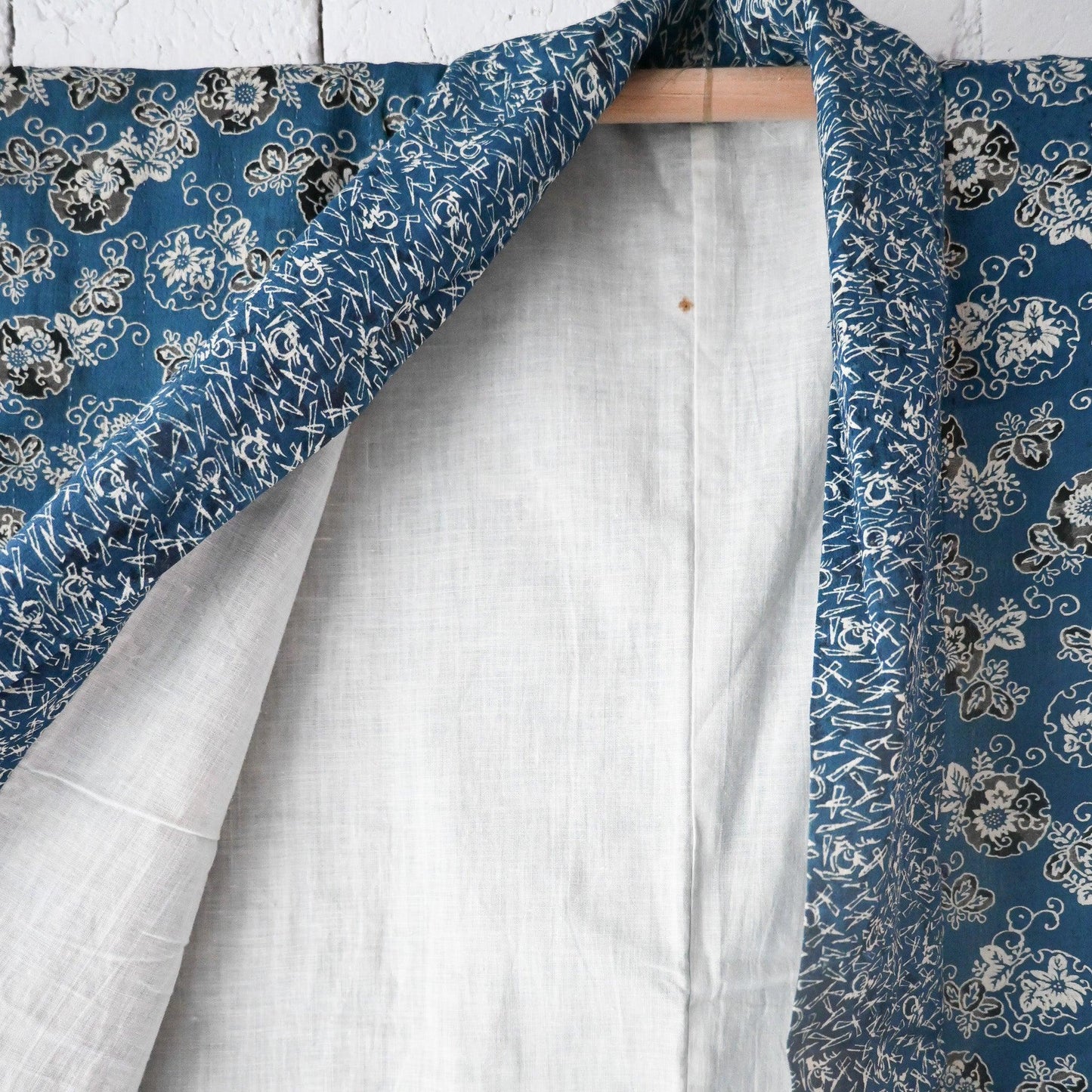 Antique Indigo Katazome Silk Hanjuban