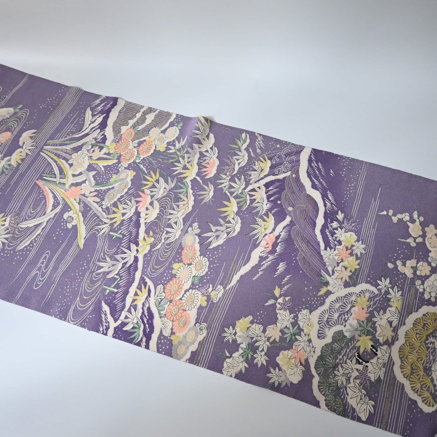 Vintage Heavy Chirimen Silk Kimono Fabric Piece