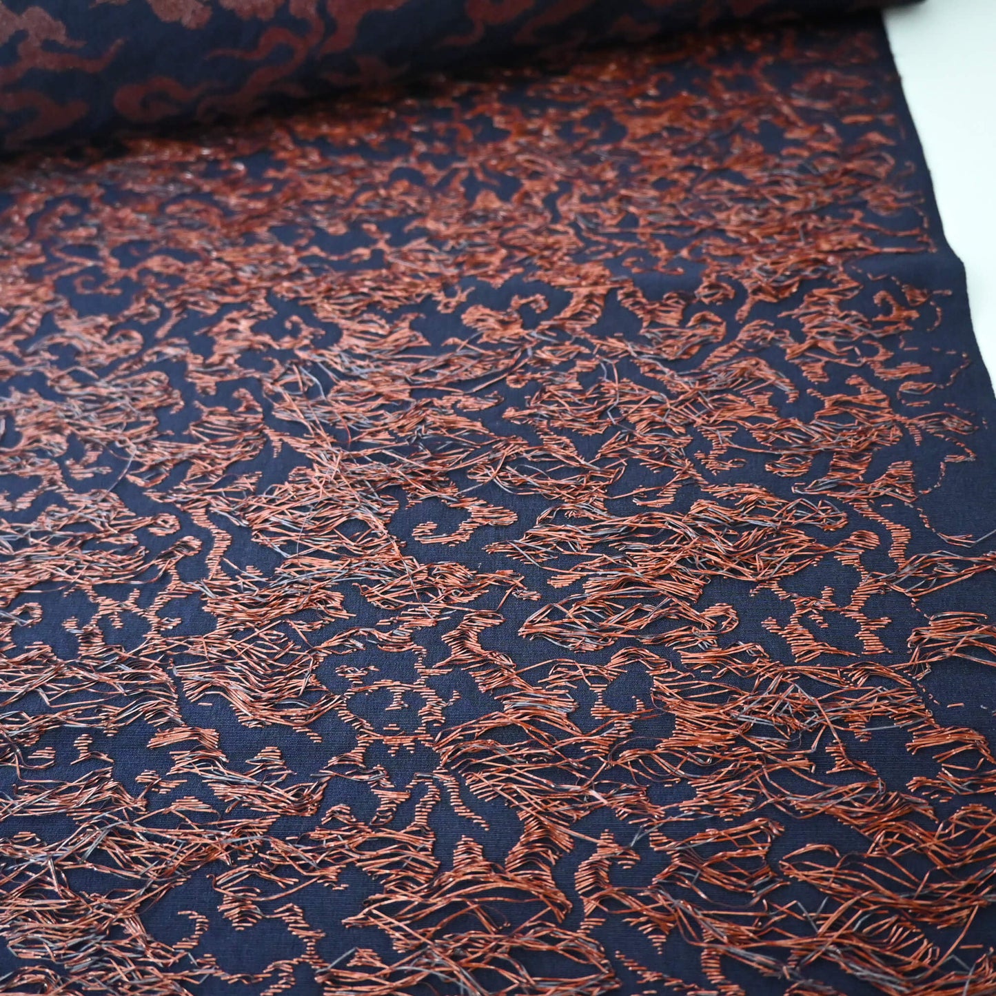 Vintage Silk Urushi-ori Kimono Fabric Sold By The Metre