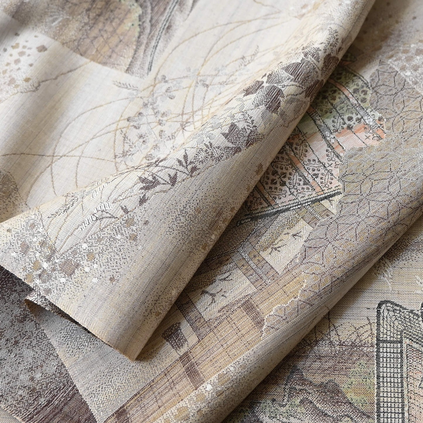 Vintage Silk Wool Kimono Fabric Piece