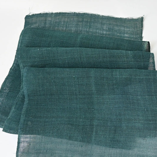 Antique indigo green open weave hemp in indigo green, originally from a mosquito net Kaya.