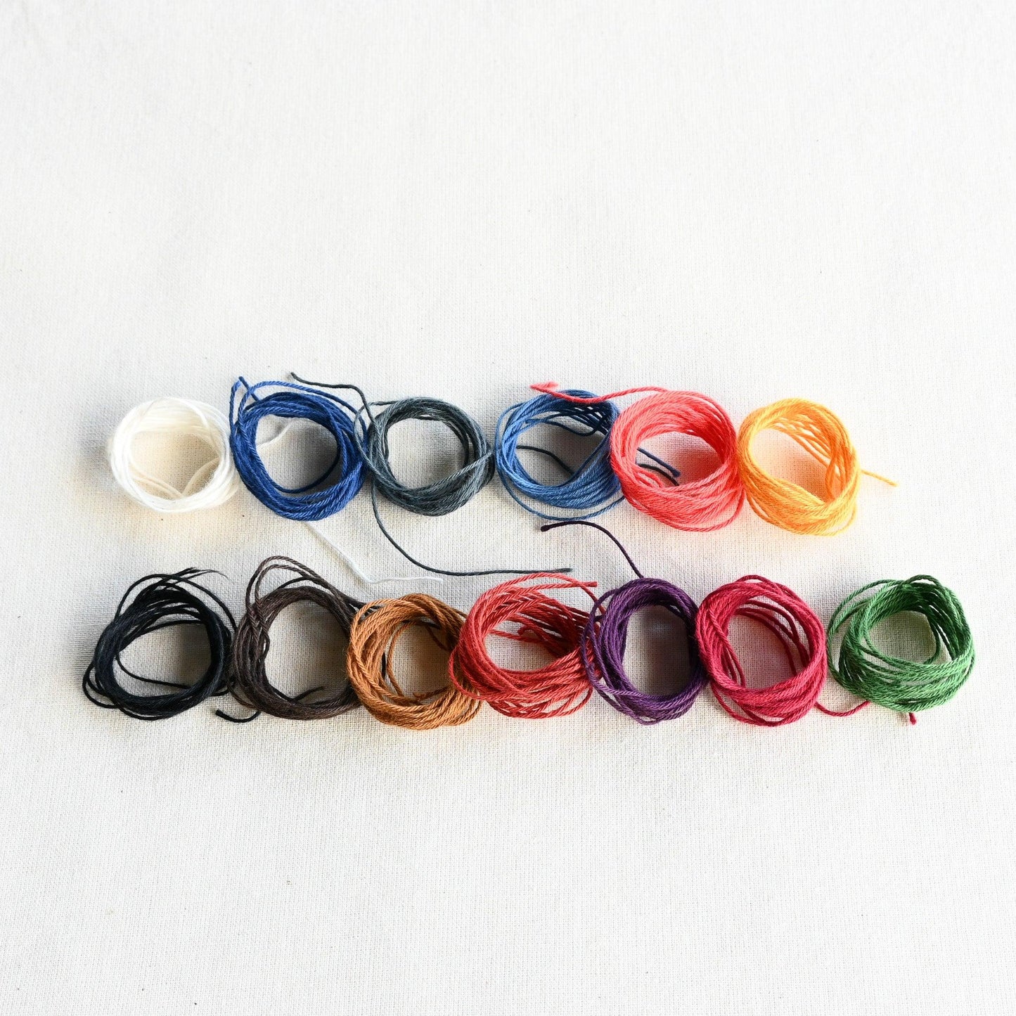 Range of coloured sashiko threads from Ziguzagu Textilles.