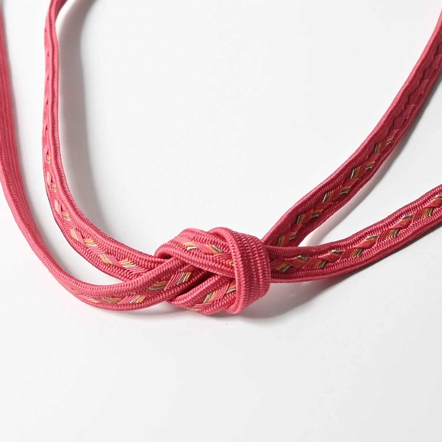 Vintage/recycled women's kimono dress accessories, Obijime cord in flamingo pink.