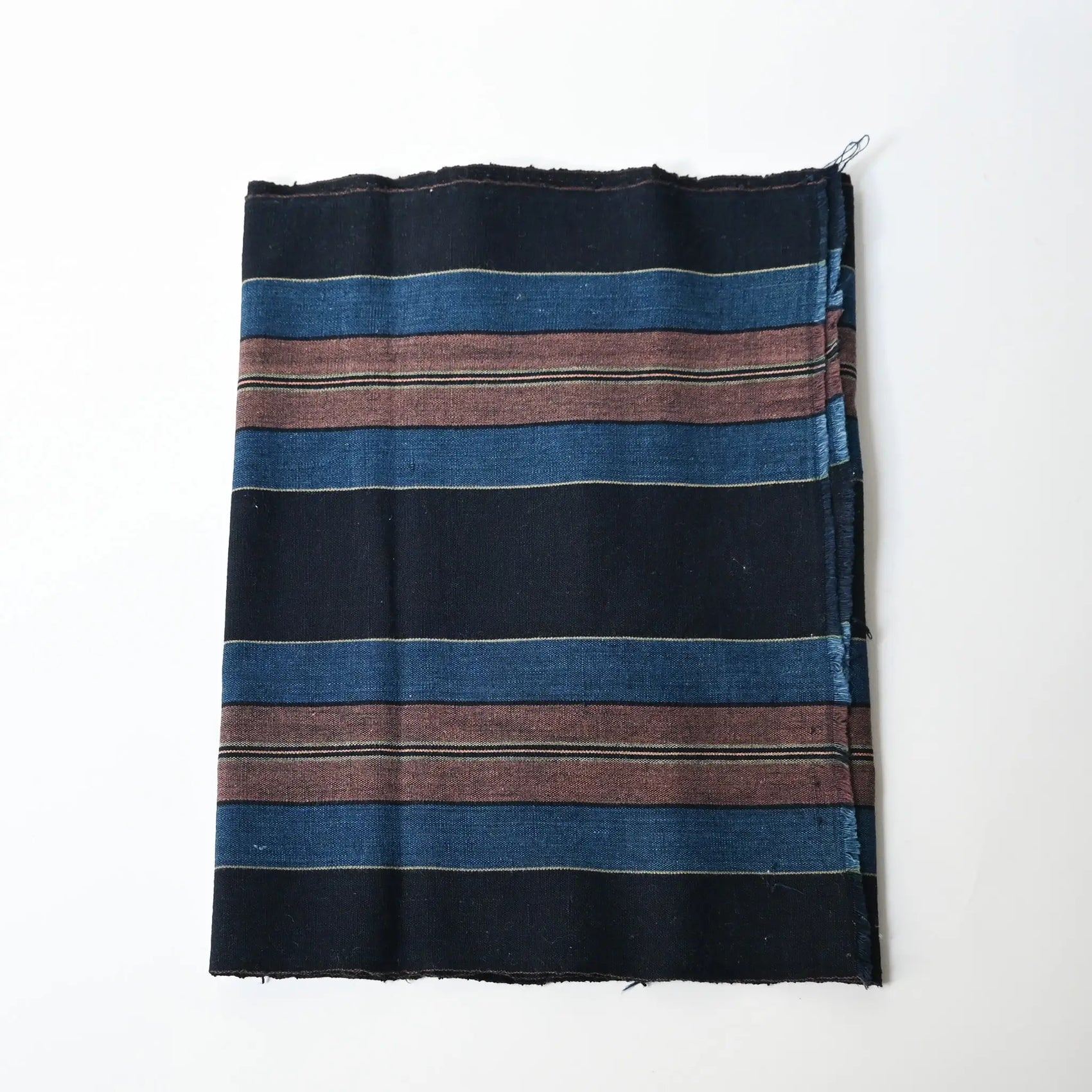 Vintage Japanese indigo stripe cotton piece from a futon cover.