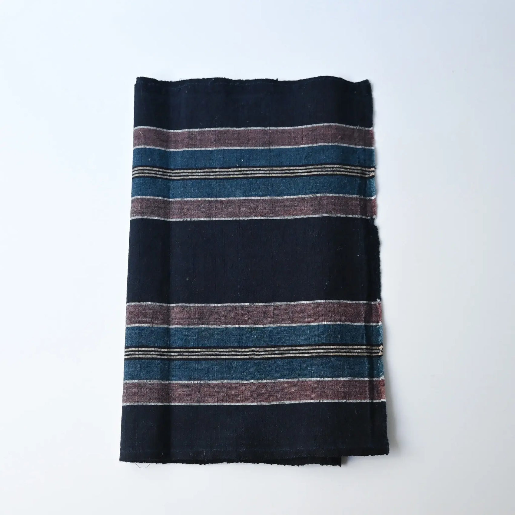 Vintage Japanese indigo stripe cotton panel from a futon cover.