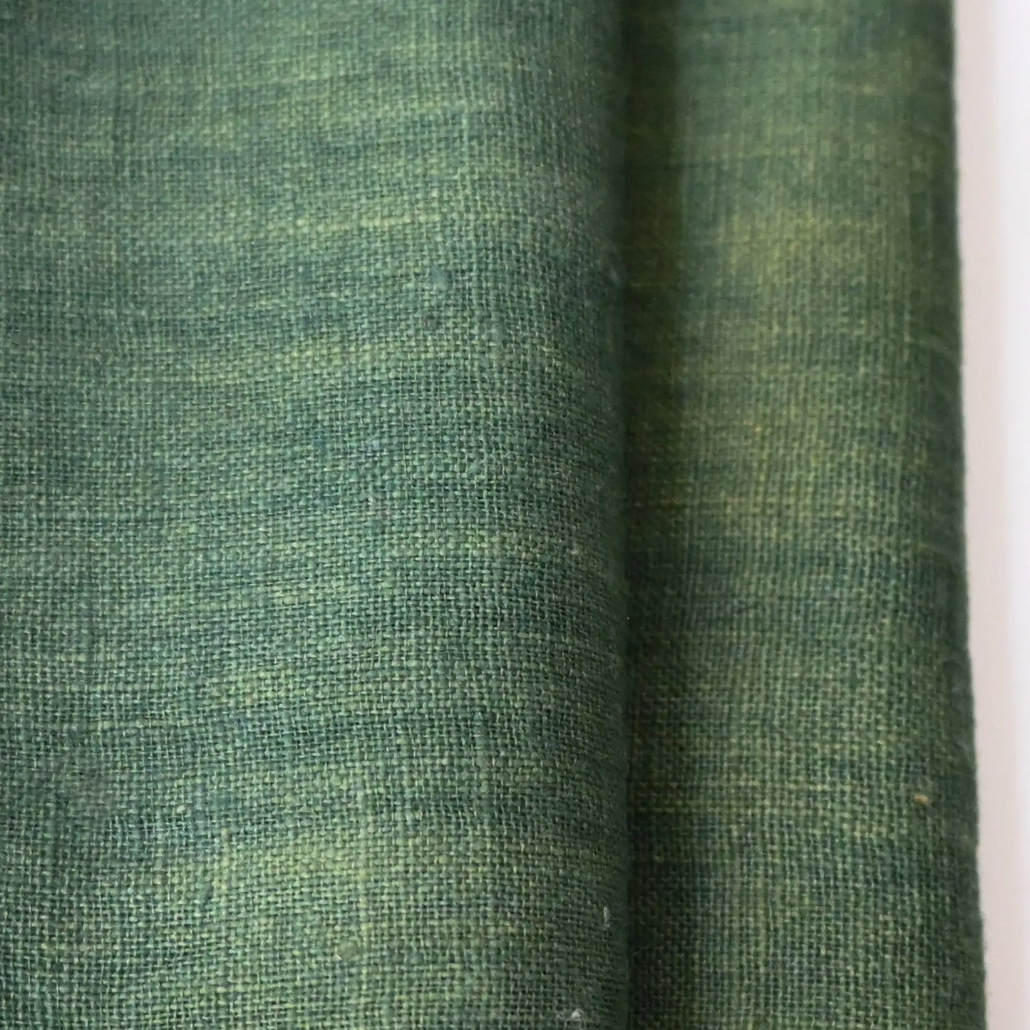 Vintage Japanese natural dyed green cotton, indigo plus yellow dye, from the mid-20th century.