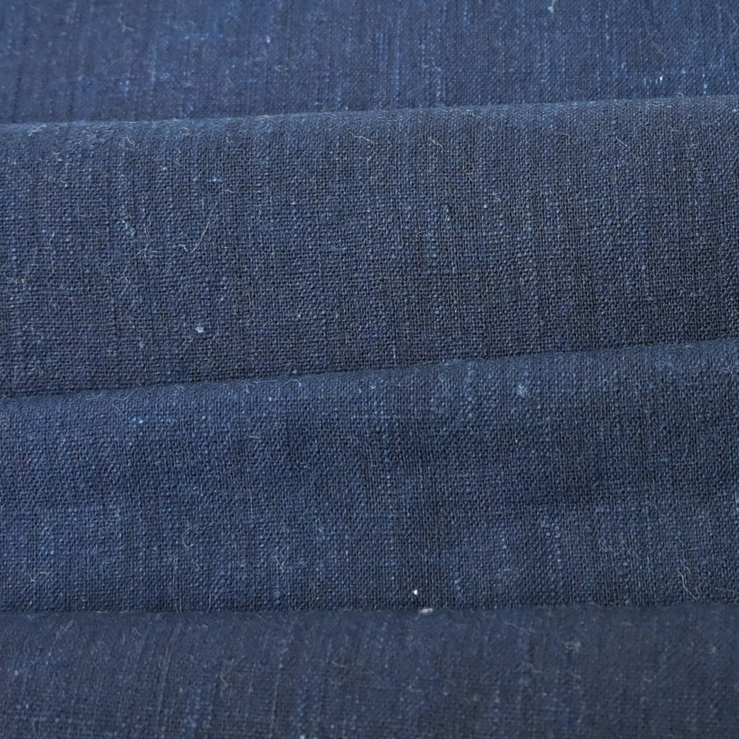 Close-up view of vintage Japanese indigo cotton futon cover panel.