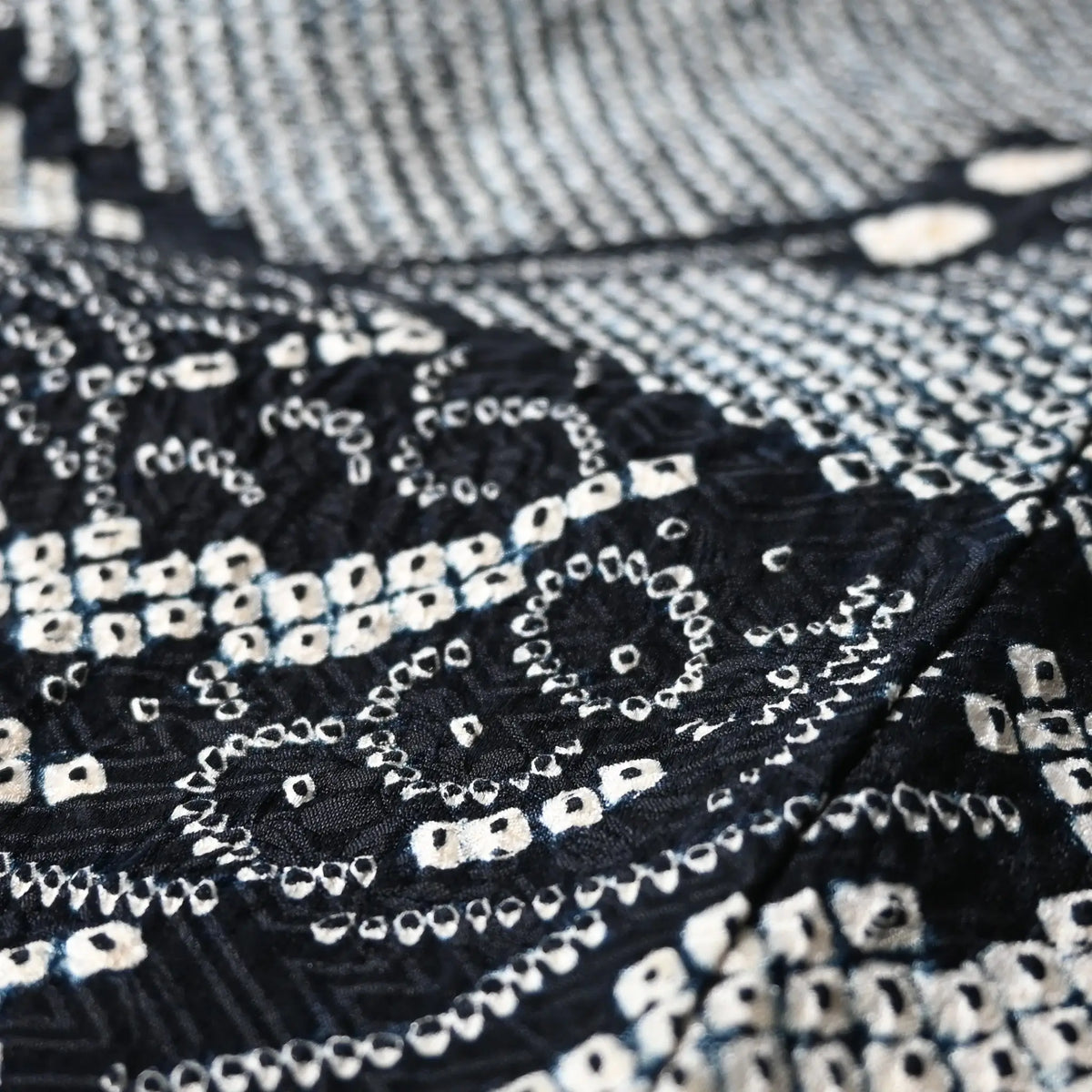 Vintage Women's Black Silk Shibori Haori