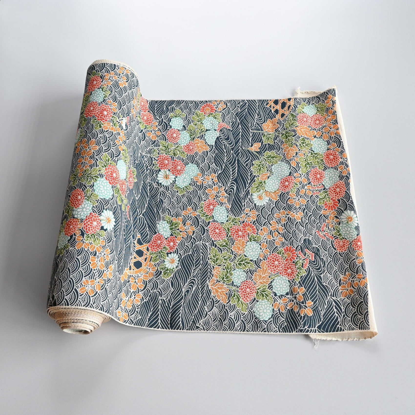 Vintage Chirimen Silk Kimono Fabric Sold By The Metre
