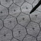 Vintage Grey Tsumugi Silk Kimono Fabric with Kikko Pattern