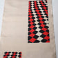 Vintage Red & Black Geometric Meisen Silk Kimono Fabric