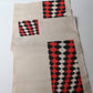 Vintage Red & Black Geometric Meisen Silk Kimono Fabric