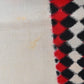 Vintage Red & Black Geometric Meisen Silk Kimono Fabric