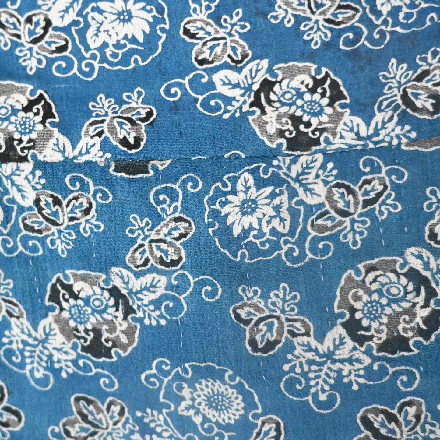 Antique Indigo Katazome Silk Hanjuban