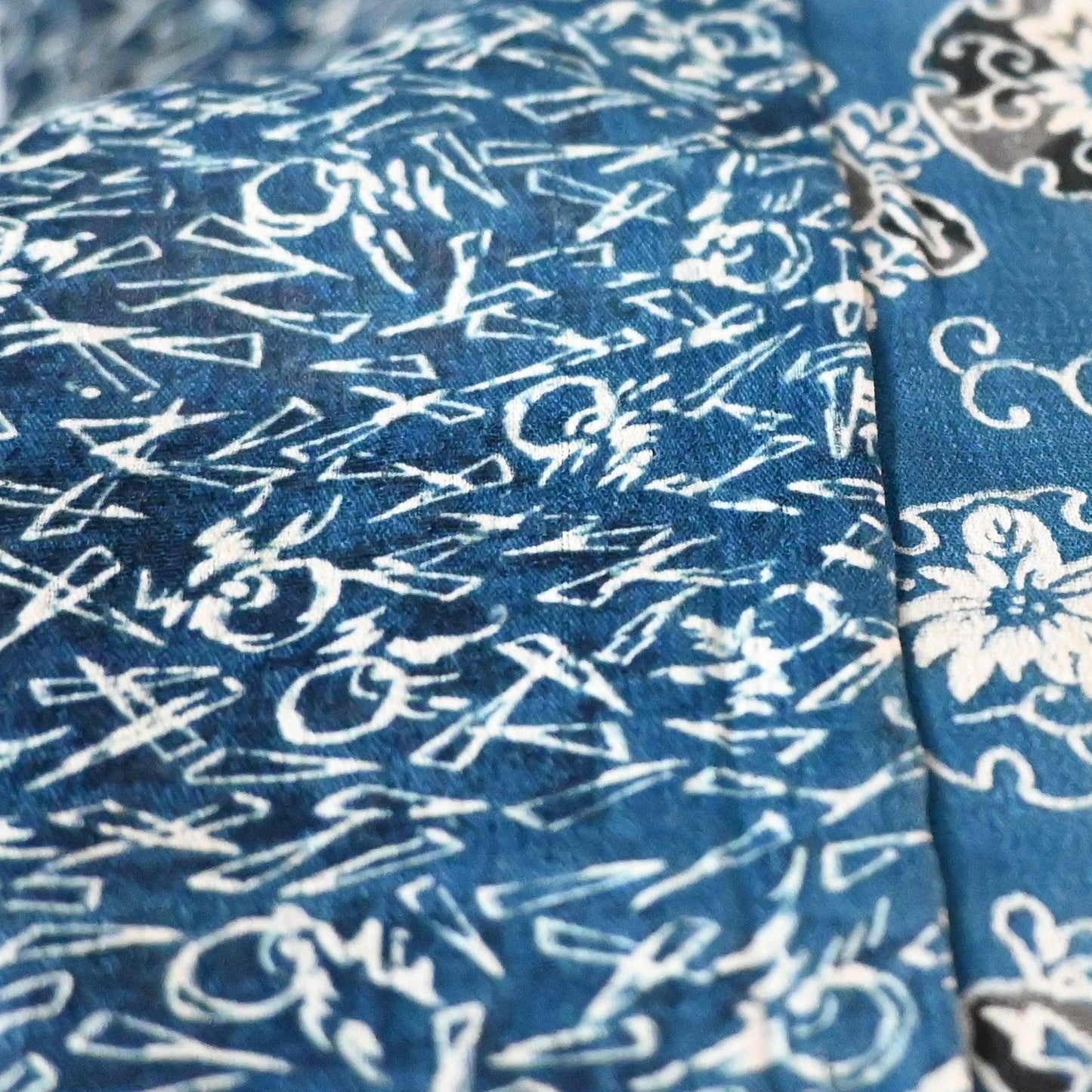 Antique Indigo Katazome Silk Hanjuban