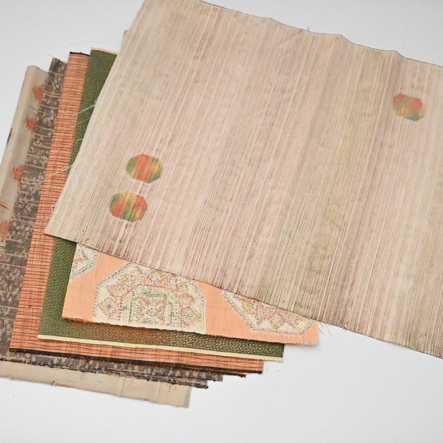 Vintage Kimono Silk Fabric Bundle - Forest