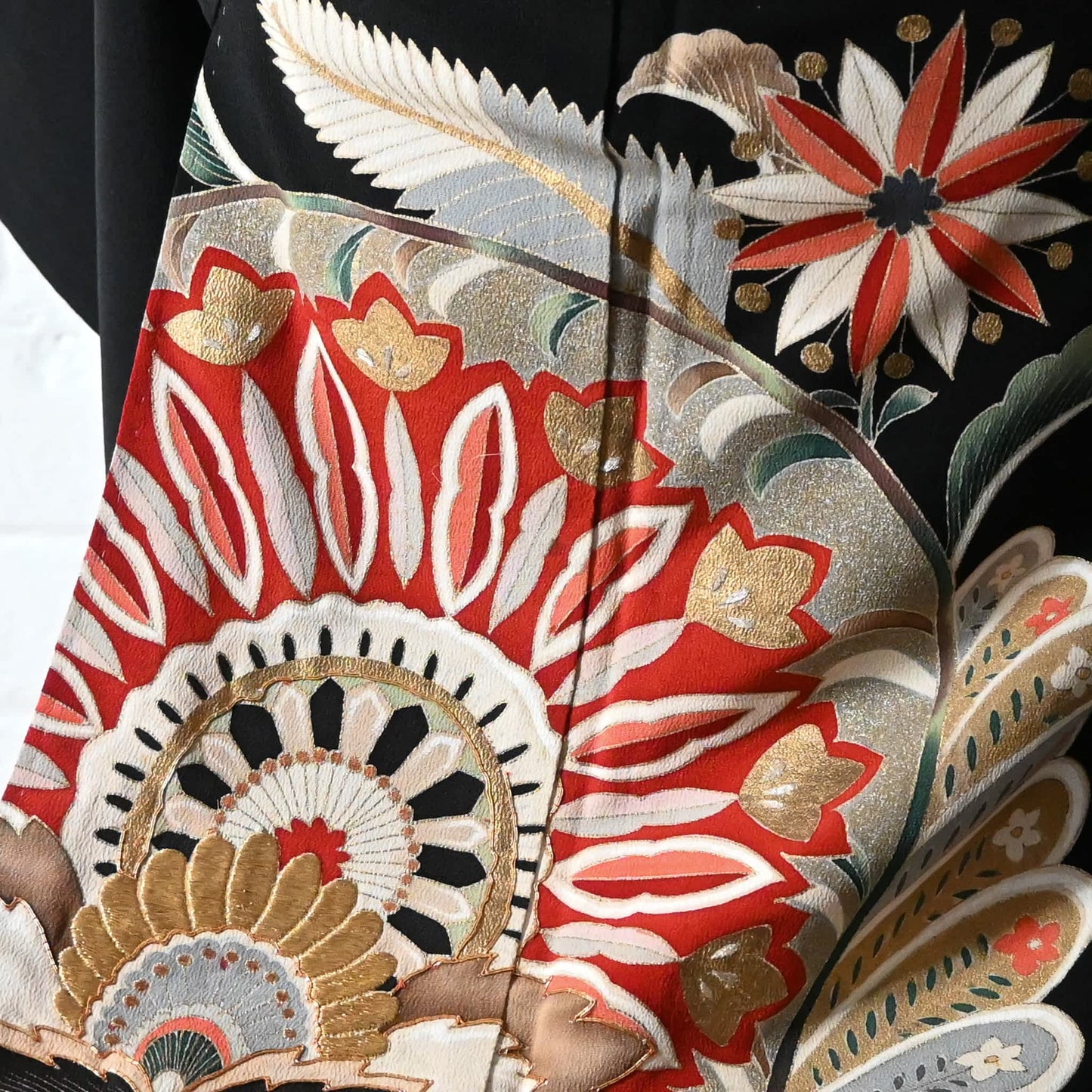 Vintage Women's Black Formal Kimono 'Tomesode'