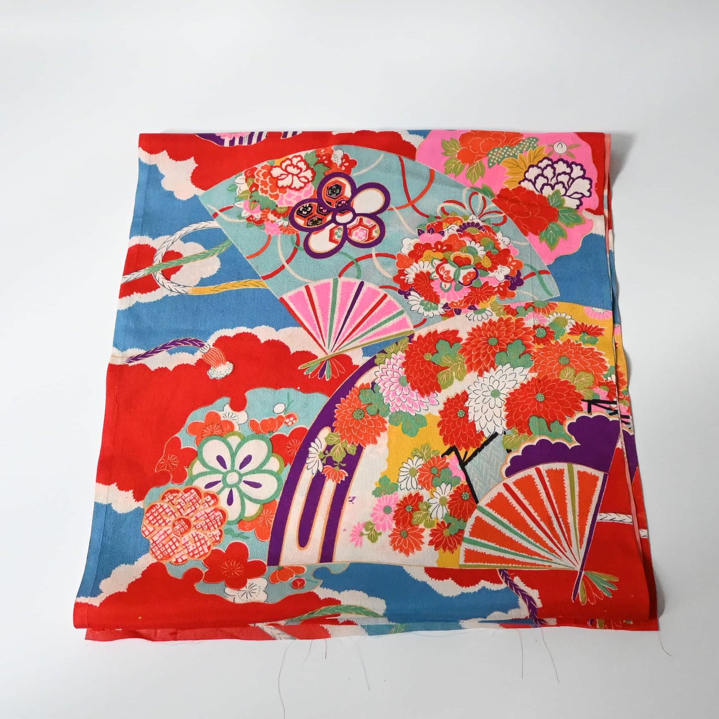 Vintage Fine Chirimen Silk Kimono Fabric Piece