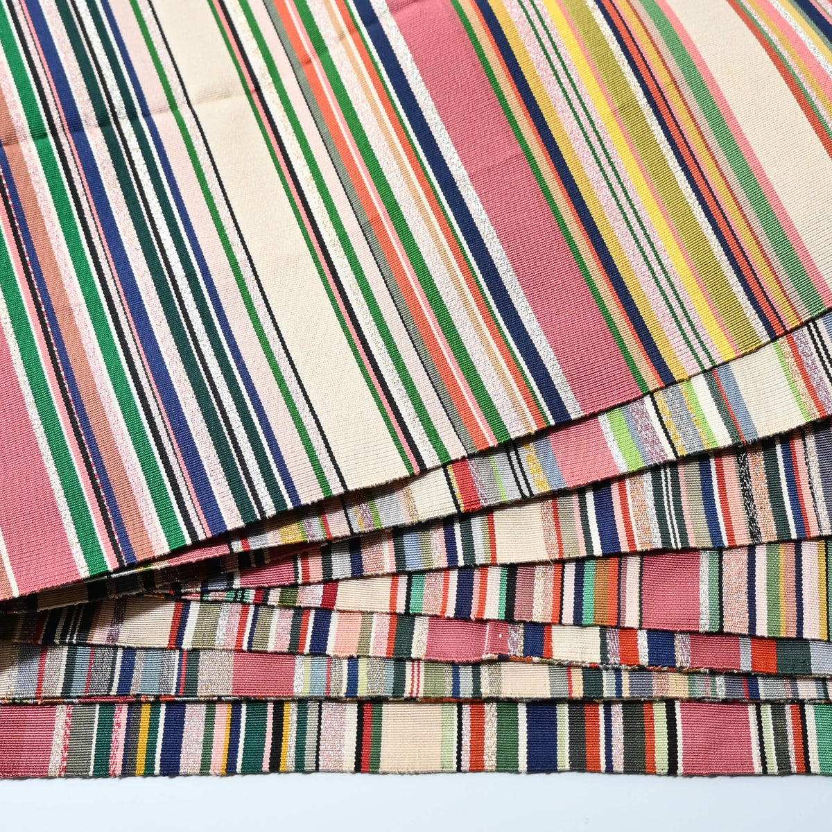 Vintage Women's Multi Stripe Tsuzure-ori Obi