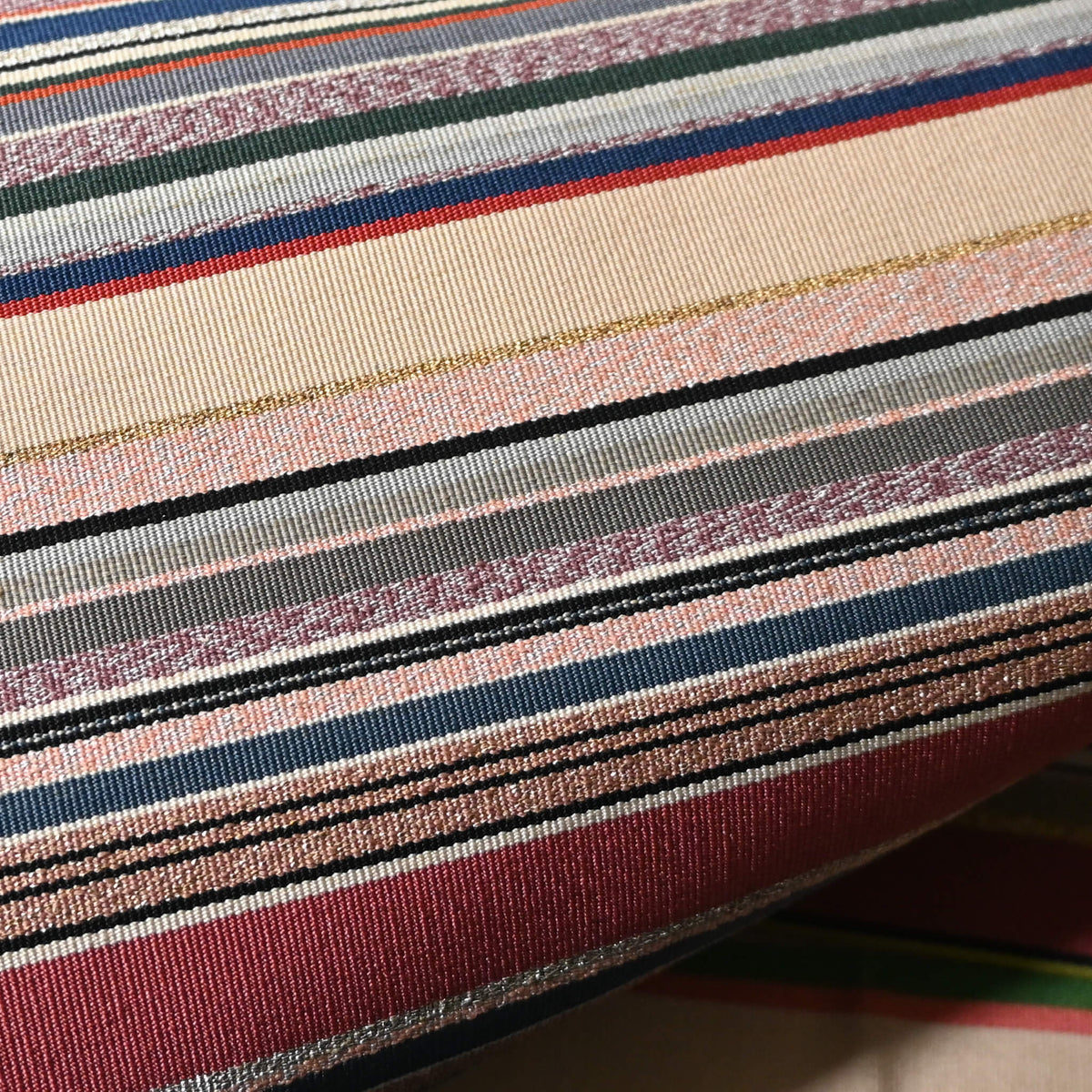 Vintage Women's Multi Stripe Tsuzure-ori Obi