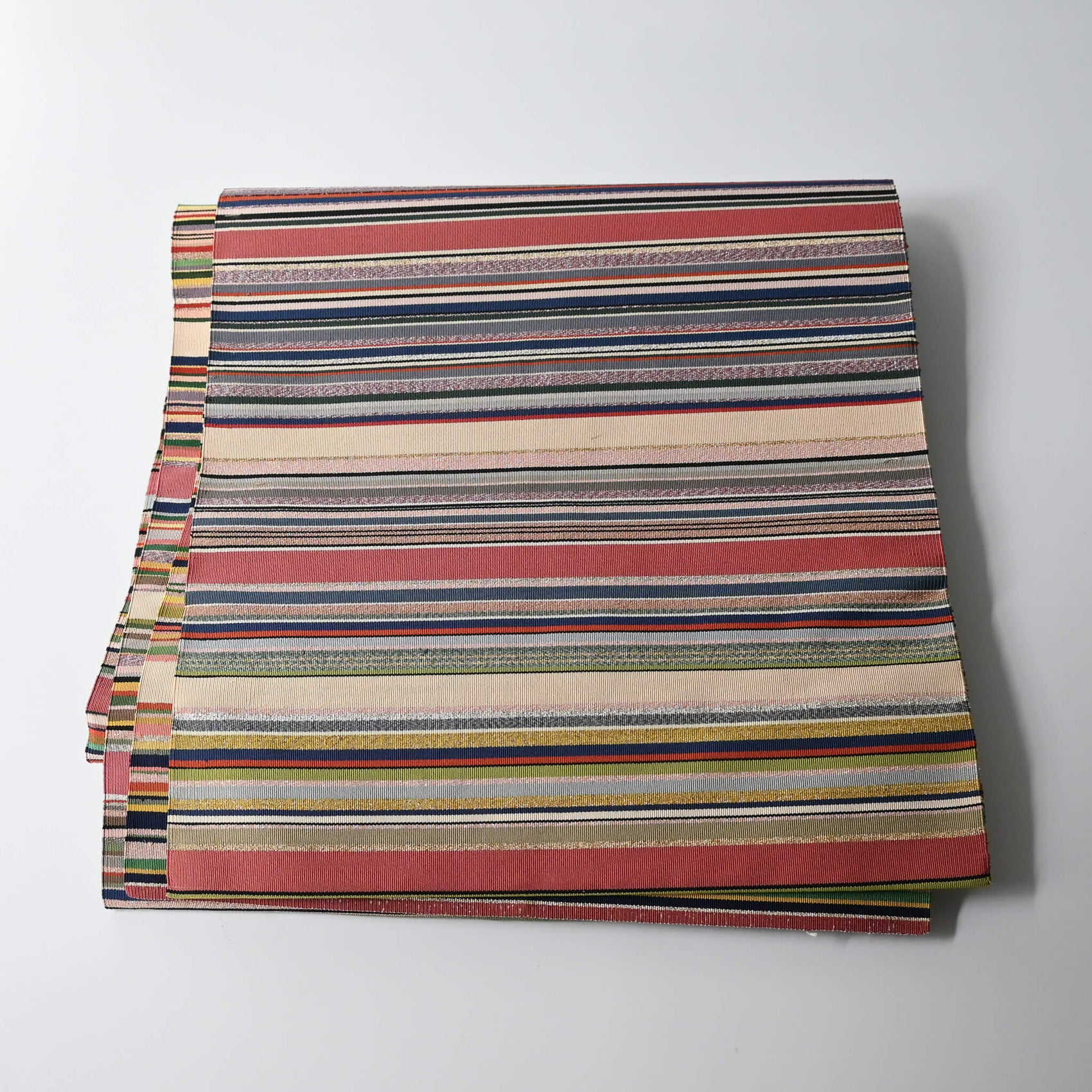 Vintage Women's Multi Stripe Tsuzure-ori Obi