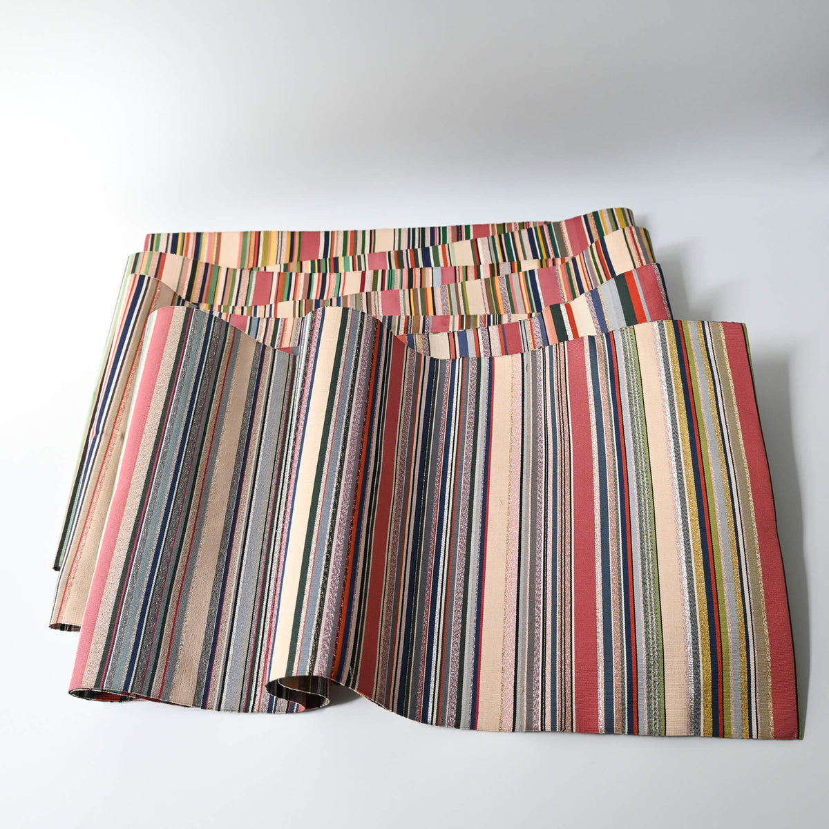 Vintage Women's Multi Stripe Tsuzure-ori Obi