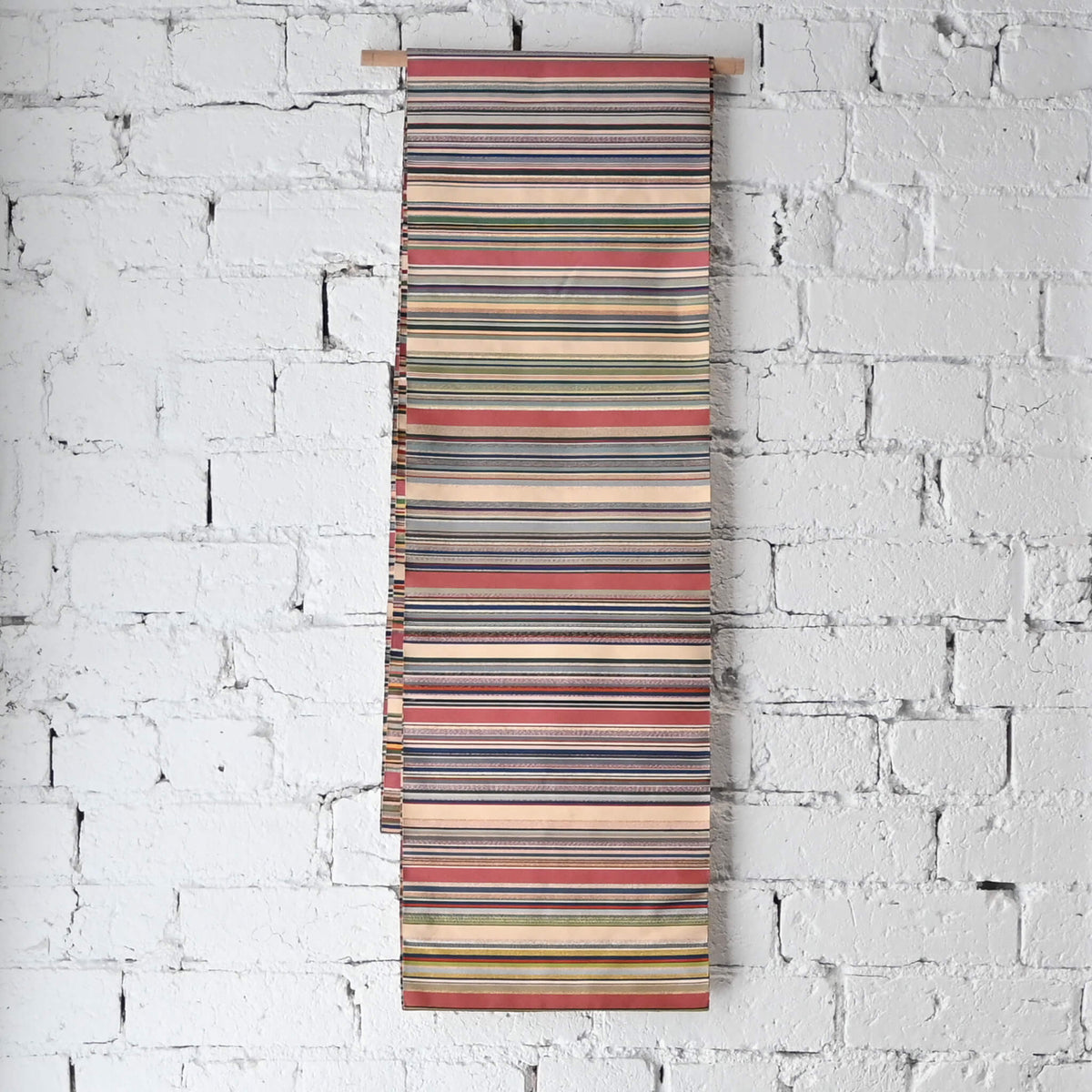 Vintage Women's Multi Stripe Tsuzure-ori Obi