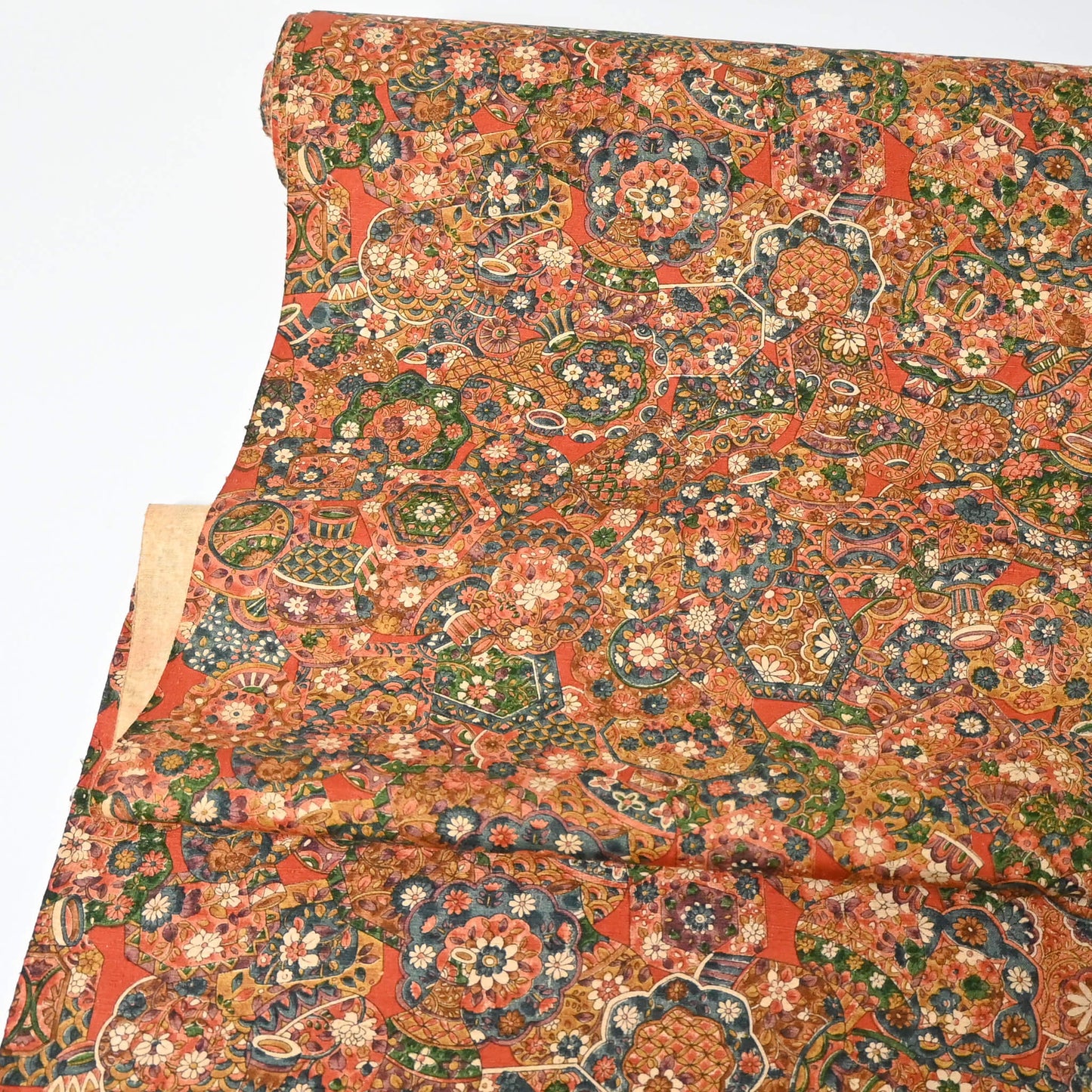 Vintage Tsumugi Silk Kimono Fabric Sold By The Metre