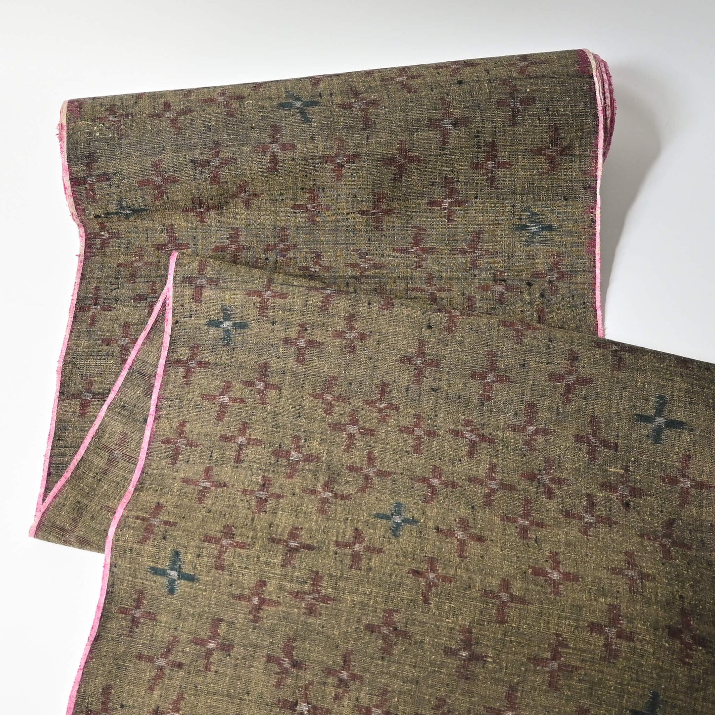 Vintage Tsumugi Silk Kimono Fabric Sold By The Metre