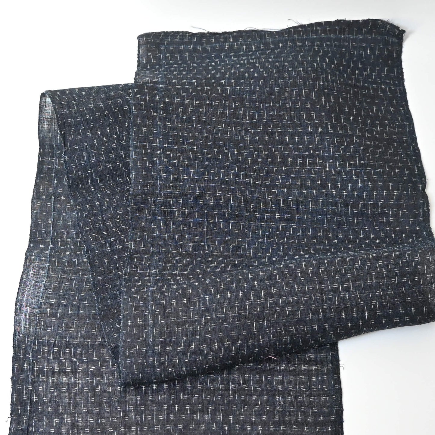 Antique Indigo Dyed Kasuri Hemp