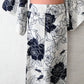 Bottom part of vintage Japanese women's yukata, rose motif.
