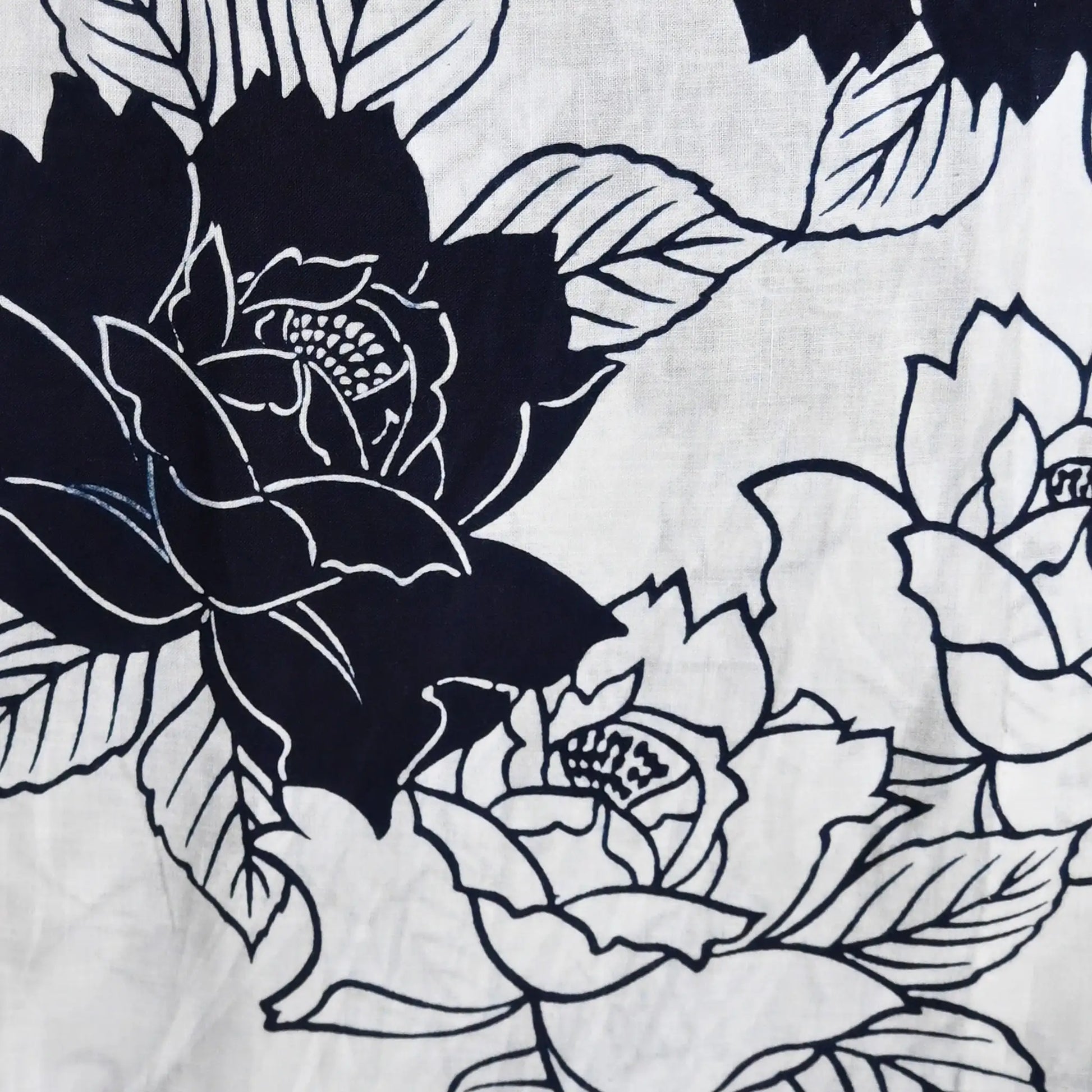 Traditional Chusen dyed yukata, rare  bold rose pattern.