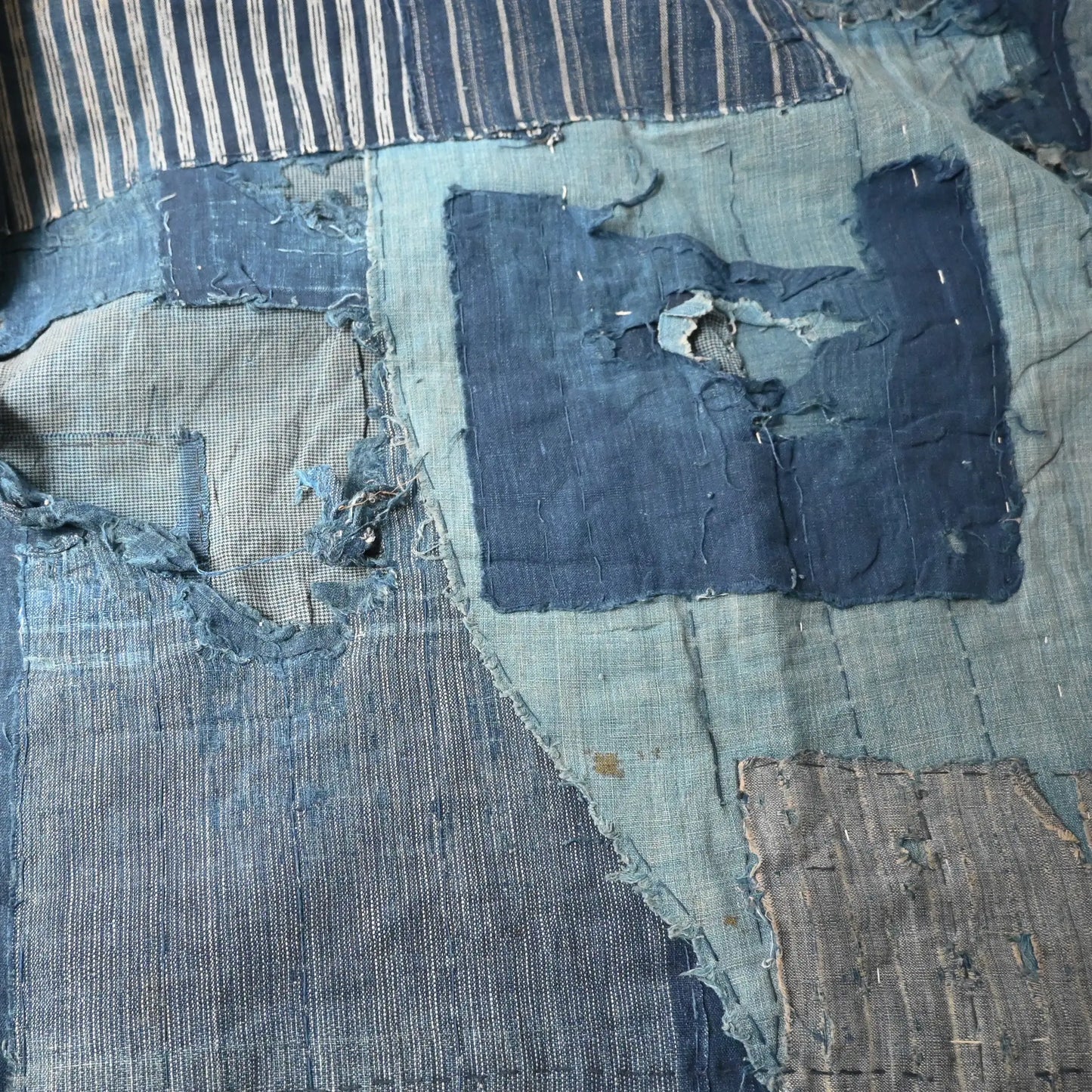 Large Indigo Boro Futon Cover