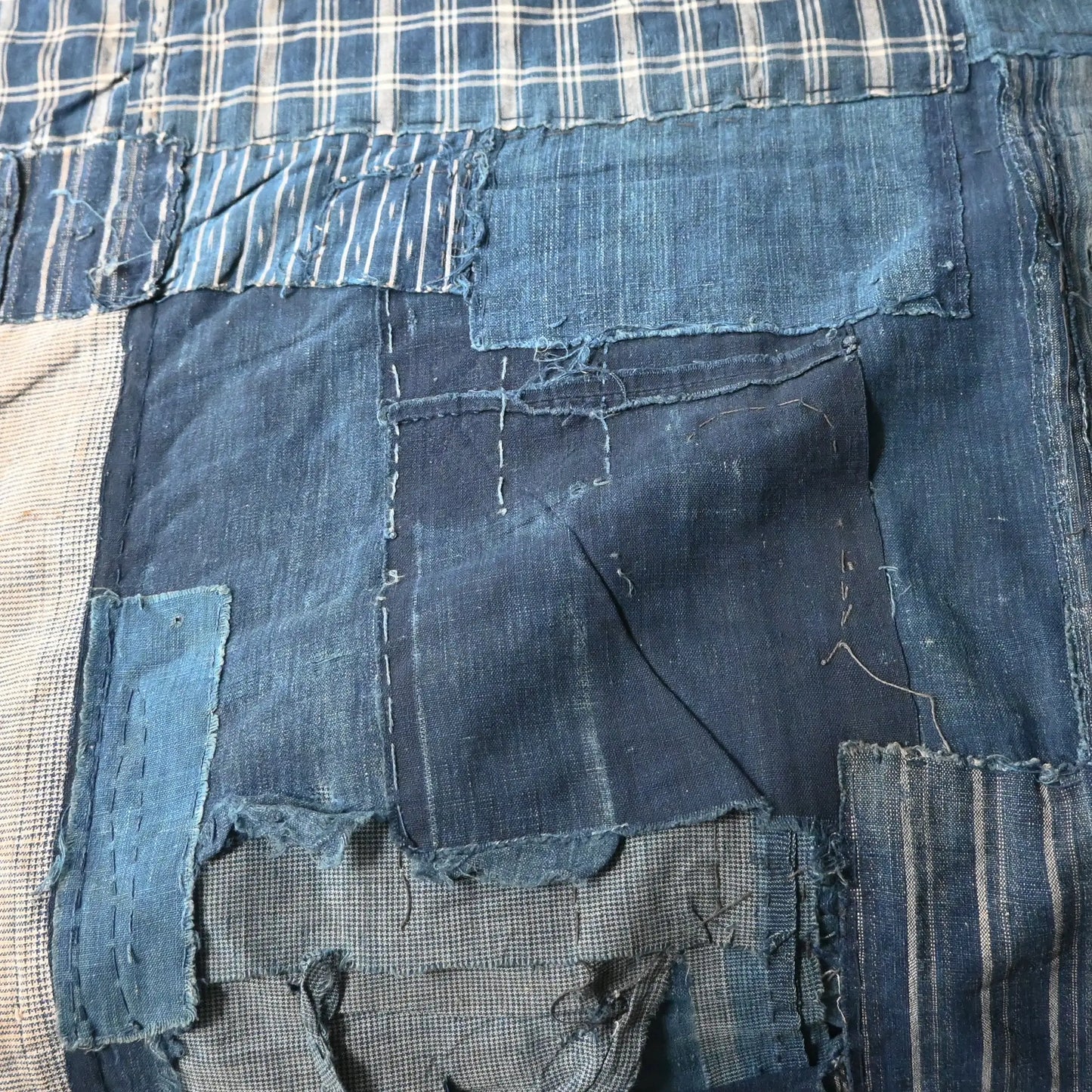 Large Indigo Boro Futon Cover