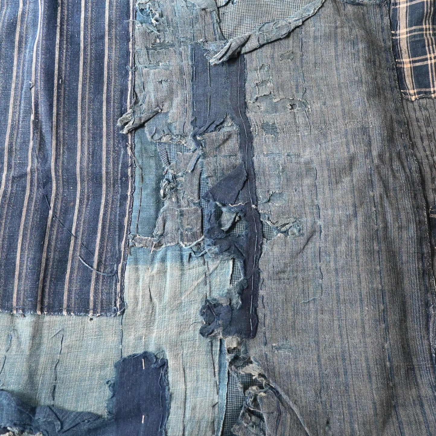 Large Indigo Boro Futon Cover