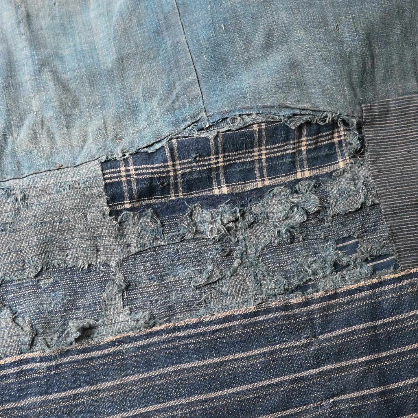 Large Indigo Boro Futon Cover