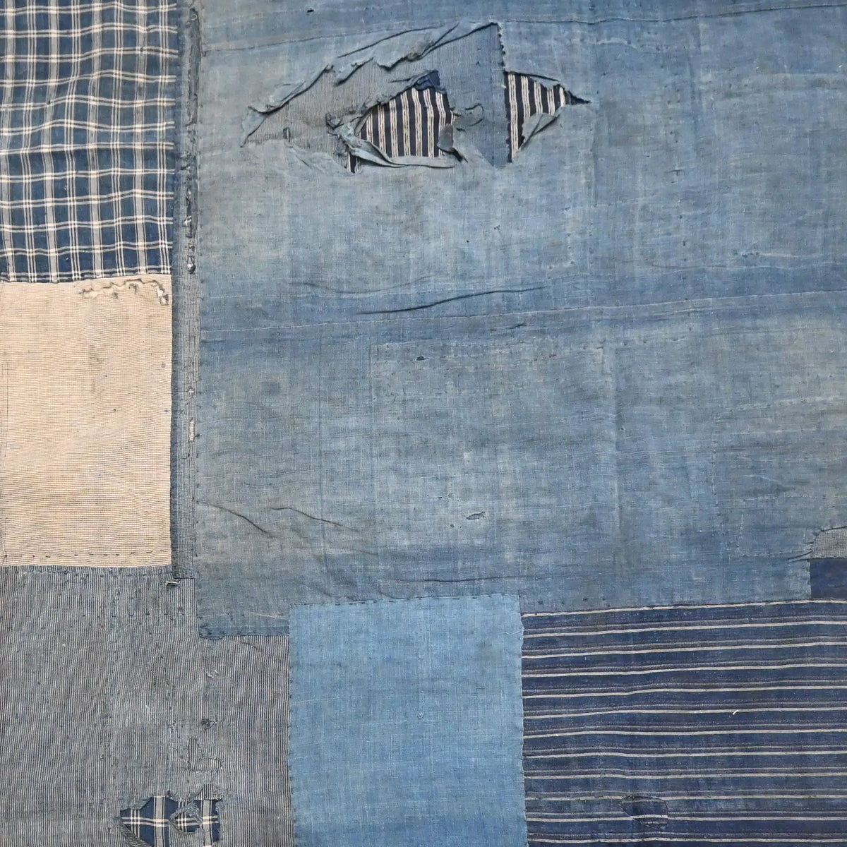 Large Indigo Boro Futon Cover