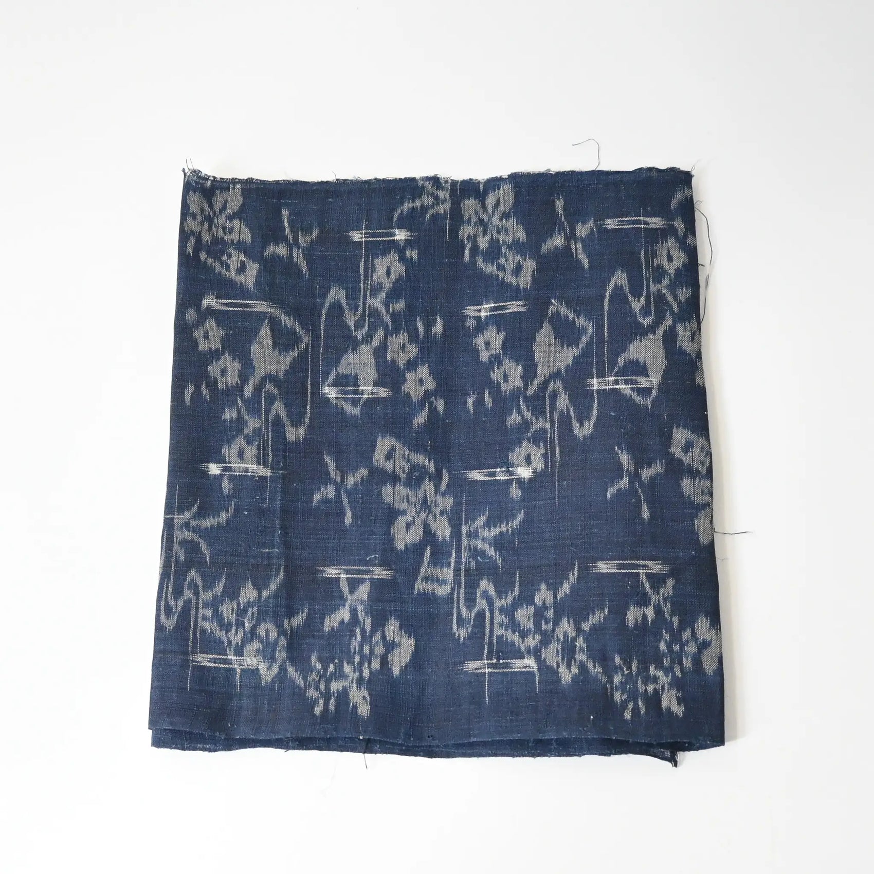 Antique Indigo Kasuri Hemp Fragment
