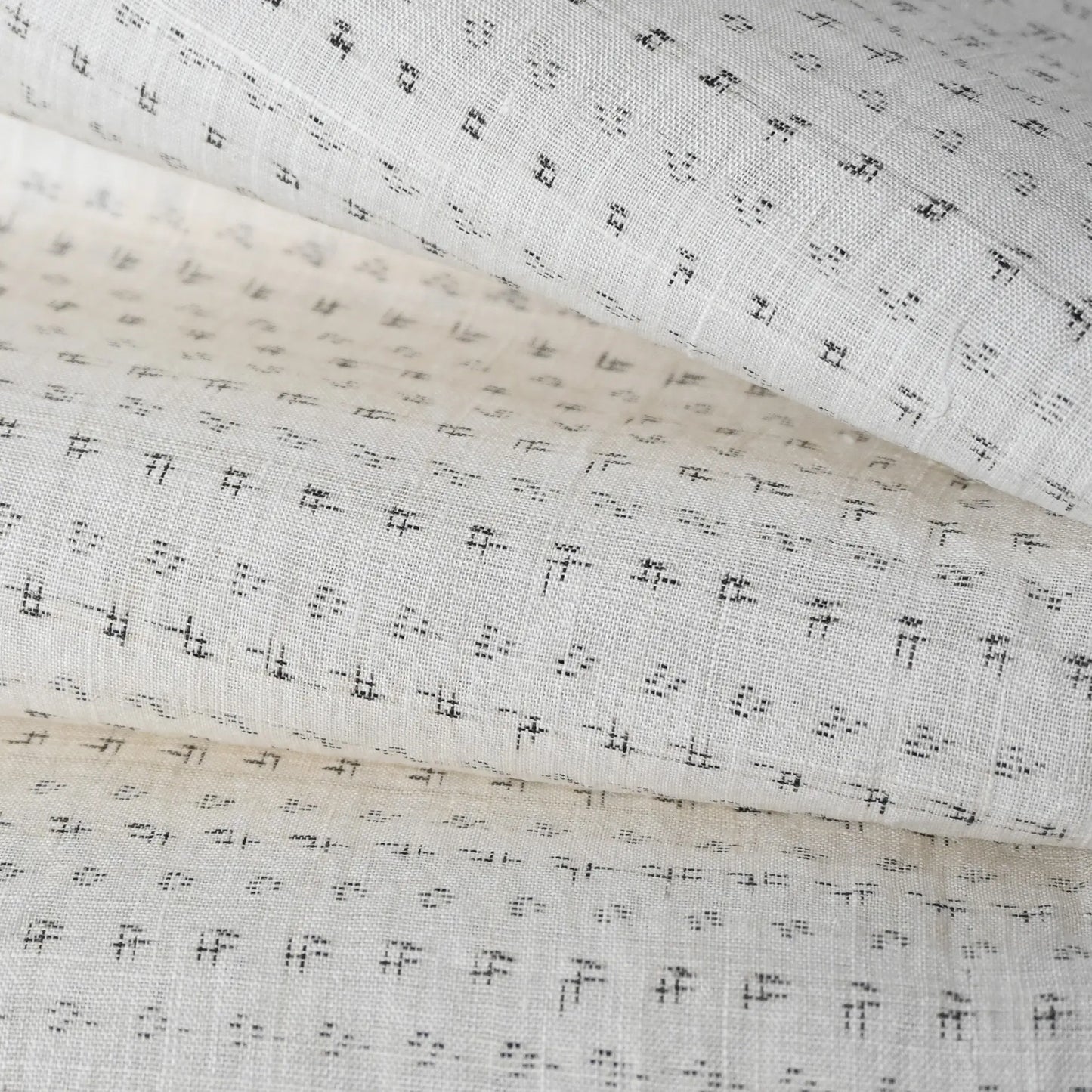 Vintage Natural Hemp Kimono Fabric, Kasuri Weave