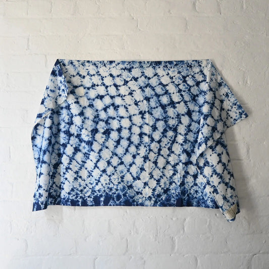 Vintage Hand-Dyed Shibori Cotton Koshimaki Cloth