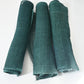 Antique indigo green open weave hemp in indigo green, originally from a mosquito net Kaya.