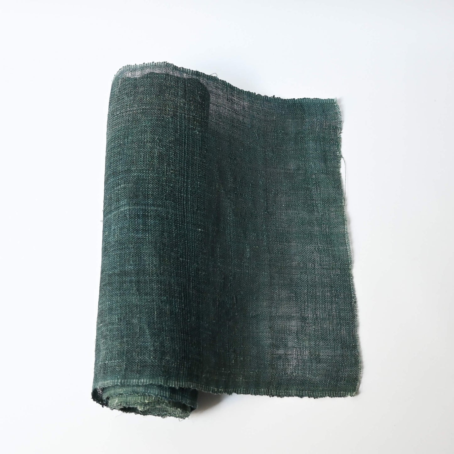 Antique indigo green mosquito net kaya hemp panel.