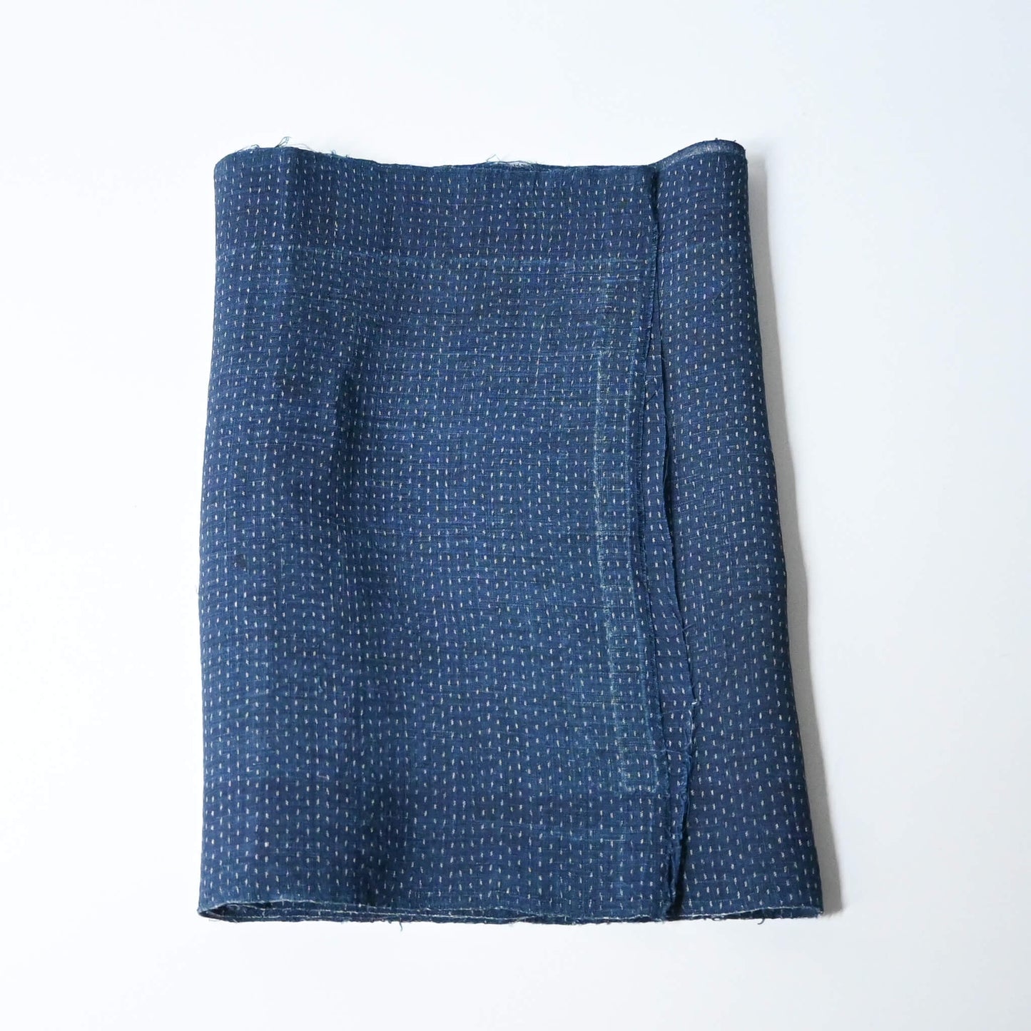 Antique indigo kasuri hemp fabric piece from undone kimono, early 20th century.