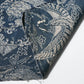 Detailed view of antique indigo Katazome dyed cotton with crane and tortoise form the early 20th century.