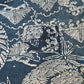 Detailed view of antique indigo Katazome dyed cotton with crane and tortoise form the early 20th century.