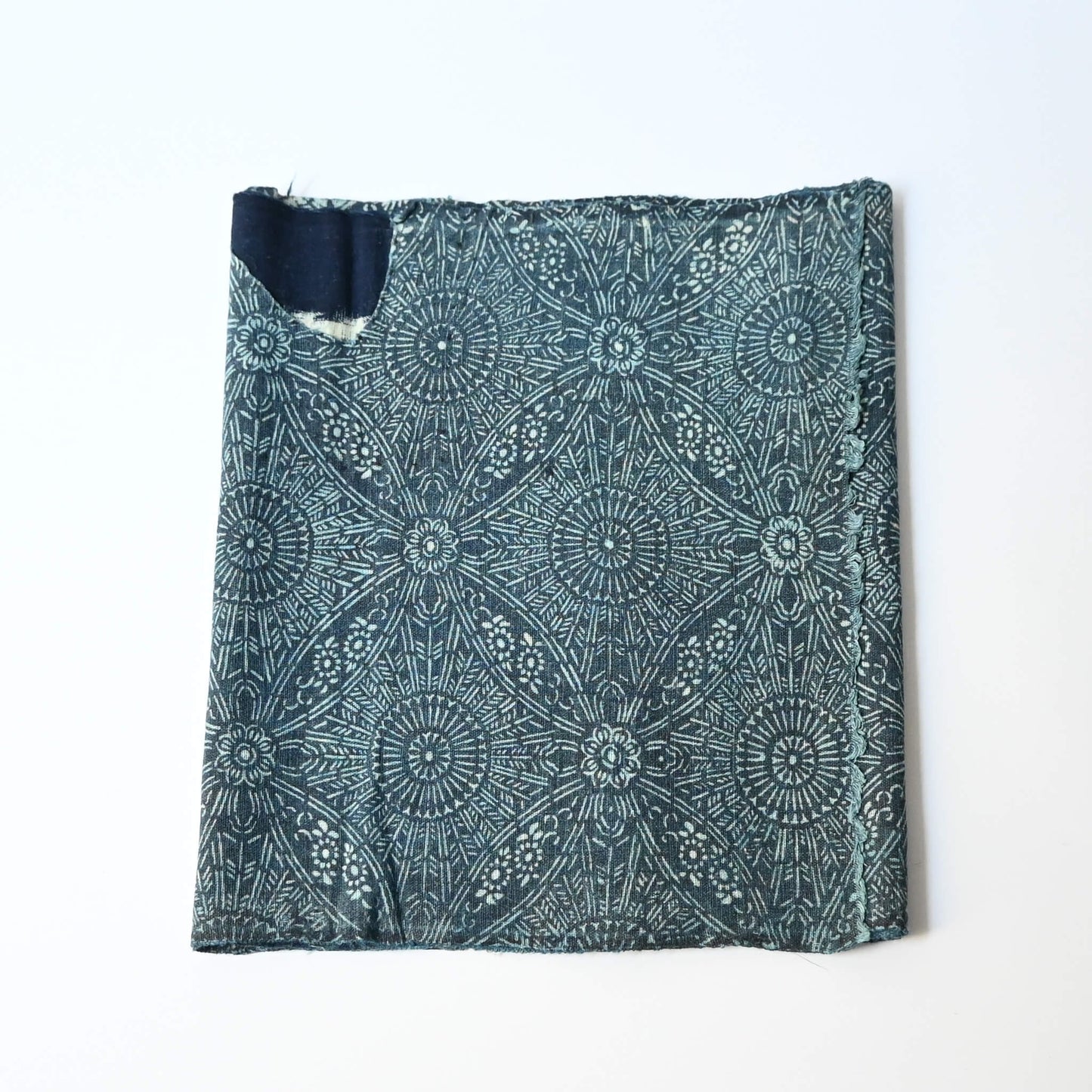 Antique indigo katazome cotton futon cover panel from the early 20th century.