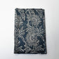 Antique indigo katazome dyed cotton futon cover panel with chrysanthemum pattern.