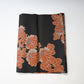 Antique Japanese black lightweight fine silk kimono fabric with chrysanthemum motif.