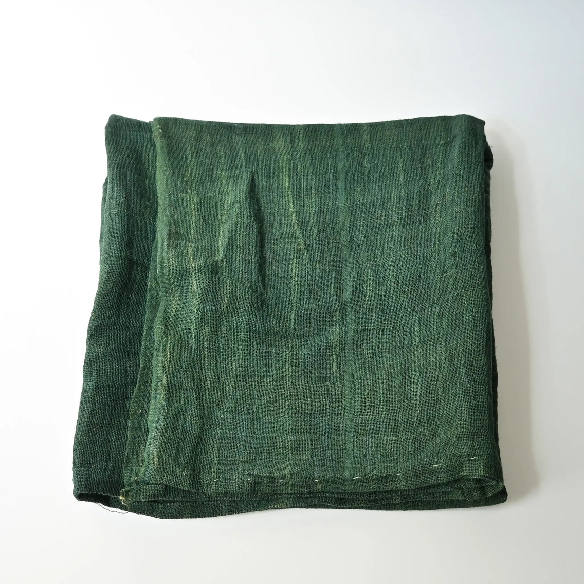 Antique four-panel indigo-green hemp textiles, originally a part of a mosquito net Kaya.