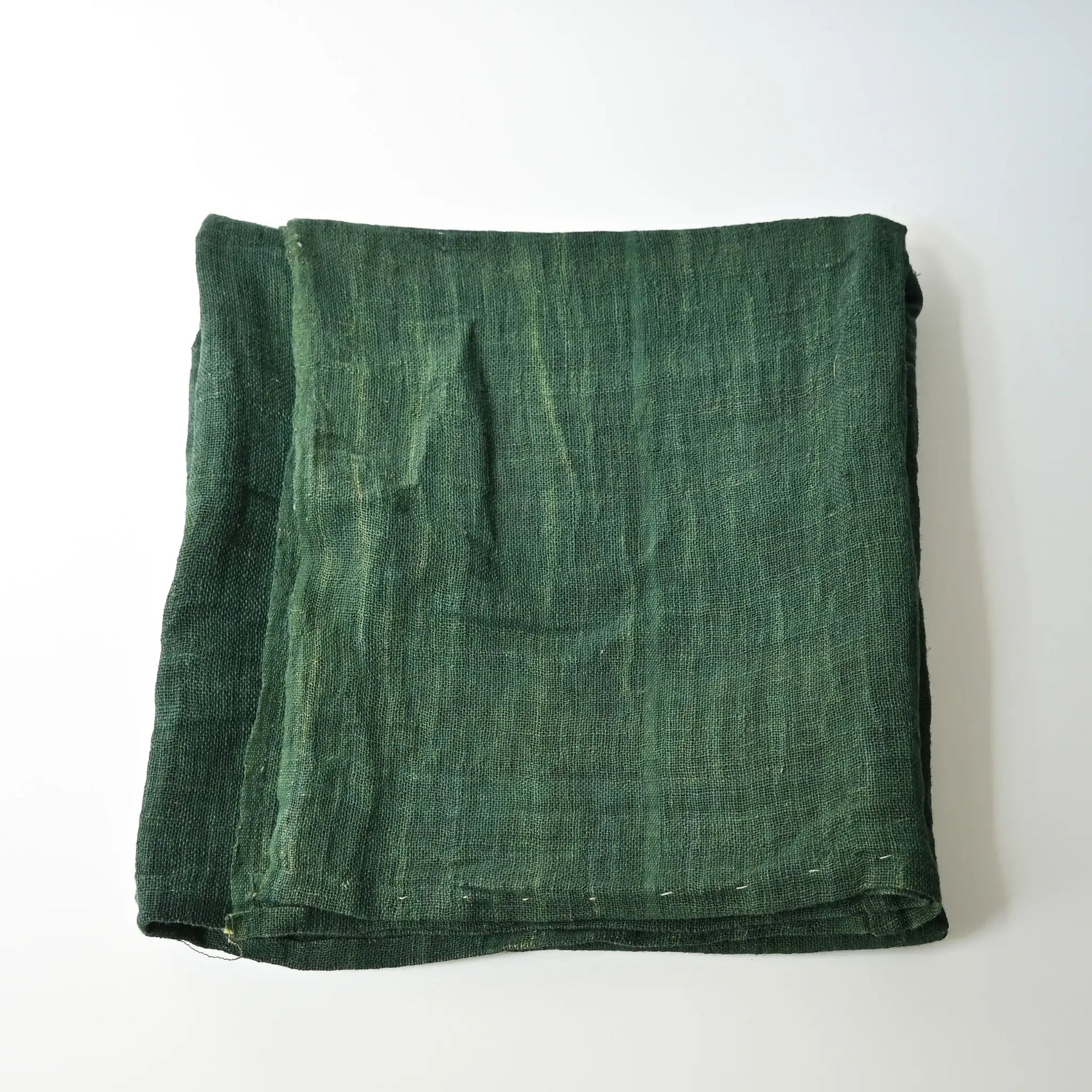 Antique four-panel indigo-green hemp textiles, originally a part of a mosquito net Kaya.